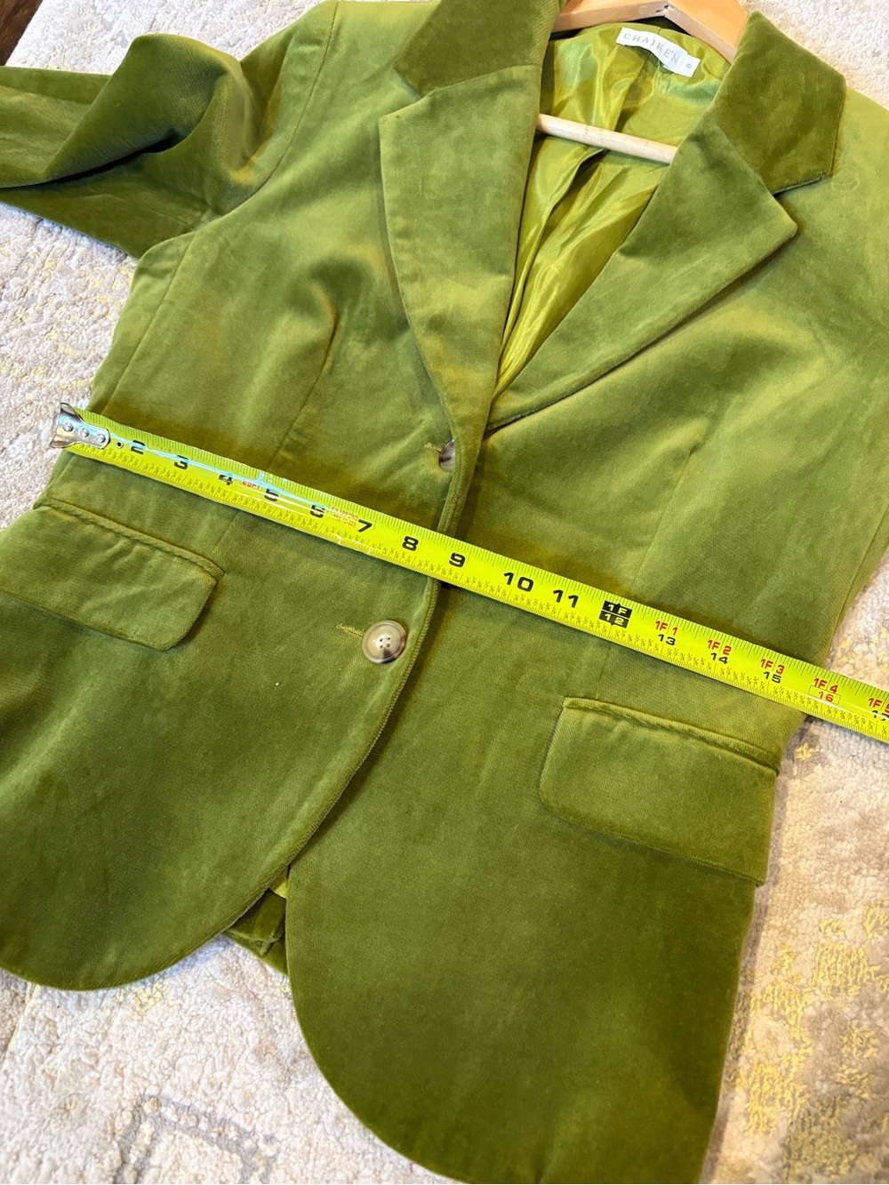 Chaiken Moss Green Velvet Blazer - Picture 9 of 12